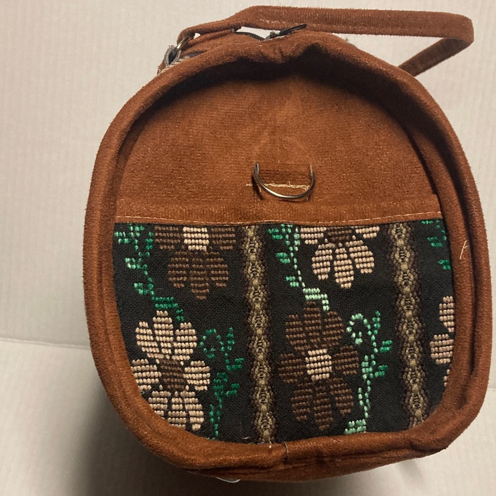 Vintage Floral Patterned Barrel Needlepoint Women's Bag - Picture 6 of 15